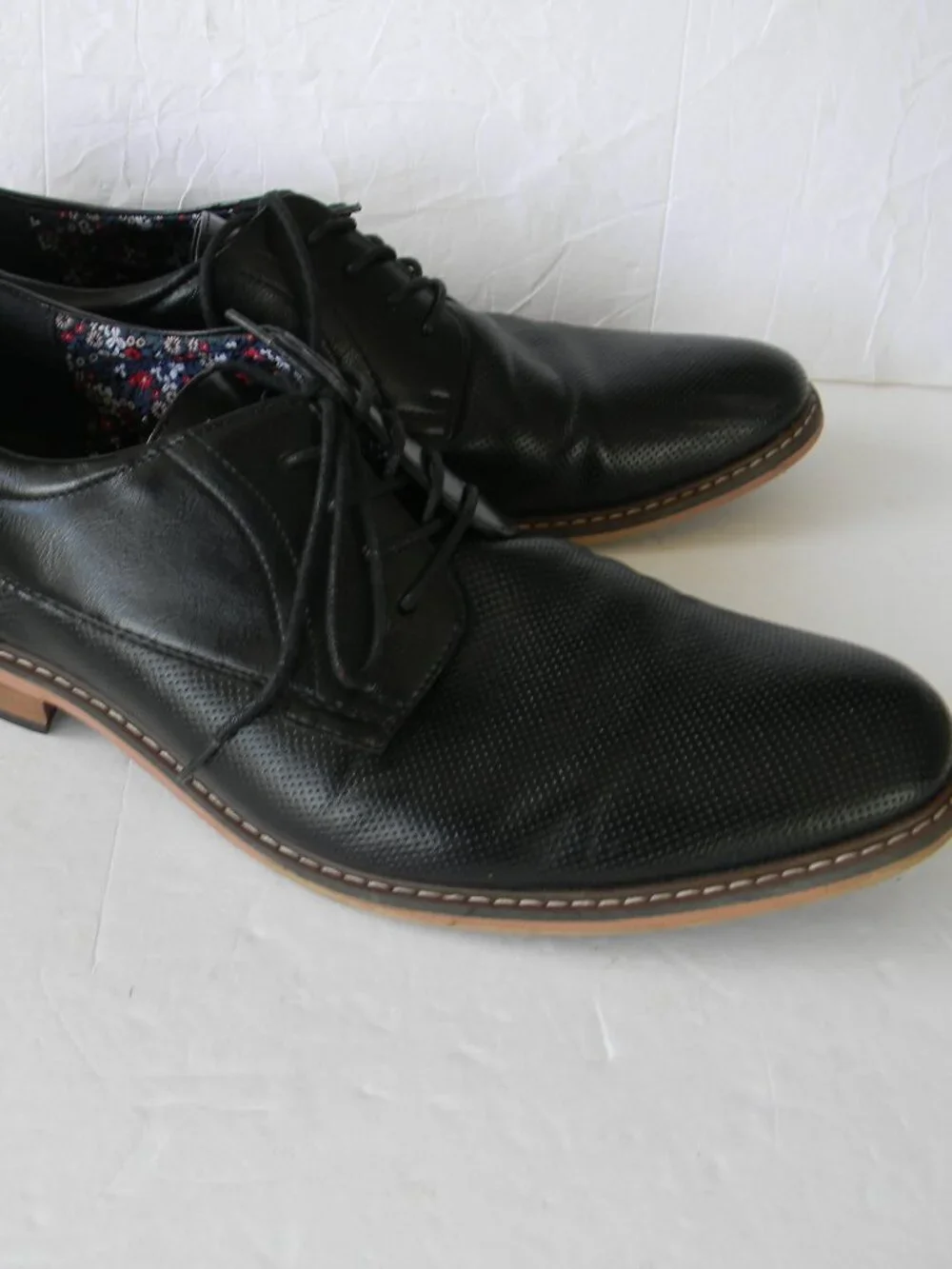 Steve Madden Men's Oxford Shoes LACE-UP PERFORATED DETAIL  BLACK  Size 13